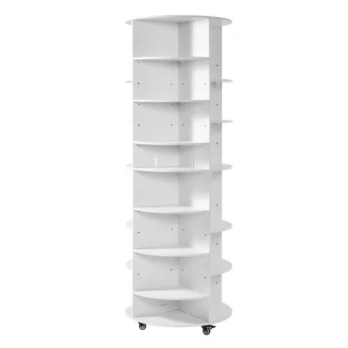 VEVOR Schuhregal Schuhschrank für 28 Paar Schuhe (7-stöckig) 360° drehbar, rollbare Schuhaufbewahrung, Schuhablage für Schlafzimmer Wohnzimmer Eingangsbereich, Weiß 588 x 588 x 1646 mm – Bild 8