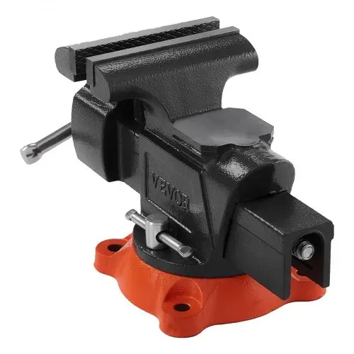 VEVOR Schraubstock, 127 mm Backenbreite, 127 mm max. Backenöffnung, Mehrzweck-Schraubstock mit 360° schwenkbarer Feststellbasis, 71 mm Ausladung, Werkbank-Schraubstock aus Sphäroguss mit Amboss – Bild 9