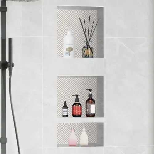 VEVOR Wandnische 10x40,64x101,6cm Duschnische Nische Befliesbar Dreilagig Wasserdicht Nischeneinbau Rückwandmaterial (XPS, Holz, Zement) Geeignet für Badezimmer Schlafzimmer Arbeitszimmer – Bild 7