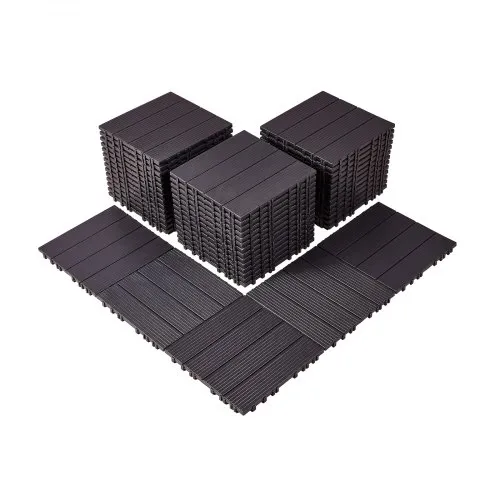 VEVOR Terrassenfliesen, 54er-Set, Balkonfliesen 295×295 mm, Klickfliesen, Kunststoff-Bodenbelag für den Außenbereich, Terrassenbodenbelag für Veranda, Pool, Balkon, Hinterhof, Dunkelbraun VEVOR Terrassenfliesen, 54er-Set, Balkonfliesen 295×295 mm, Klickfliesen, Kunststoff-Bodenbelag für den Außenbereich, Terrassenbodenbelag für Veranda, Pool, Balkon, Hinterhof, Dunkelbraun