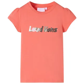 vidaXL Kinder-T-Shirt mit Flügelärmeln Korallenrosa 128 vidaXL Kinder-T-Shirt mit Flügelärmeln Korallenrosa 128