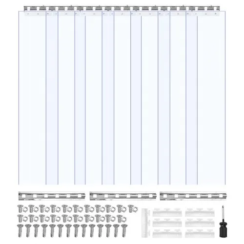 VEVOR Streifenvorhang, 213,4 cm Höhe x 106,7 cm Breite, 0,2 cm Dicke, 7 Stück transparenter PVC-Streifen-Türvorhang, Gefrierschrankvorhang, Kunststoff-Türstreifen für begehbare Gefrierschränke, Kühlschränke und Lagertüren, mit 50 % Überlappung VEVOR Streifenvorhang, 213,4 cm Höhe x 106,7 cm Breite, 0,2 cm Dicke, 7 Stück transparenter PVC-Streifen-Türvorhang, Gefrierschrankvorhang, Kunststoff-Türstreifen für begehbare Gefrierschränke, Kühlschränke und Lagertüren, mit 50 % Überlappung