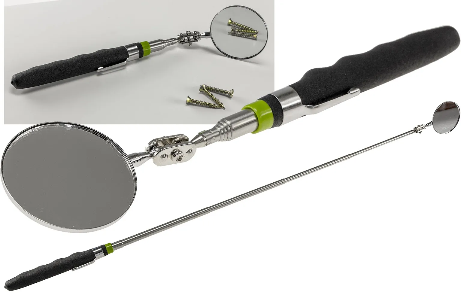 Teleskop Werkzeug mit 50mm Spiegel Gesamtlänge 16-70cm, 2-fach Kugelgelenk Teleskop Werkzeug mit 50mm Spiegel Gesamtlänge 16-70cm, 2-fach Kugelgelenk