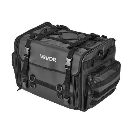 VEVOR Motorrad Hecktasche Rücksitztasche (40-60 L) mit wasserfester Regenabdeckung, Motorrad-Gepäckaufbewahrung, Gepäckträgertasche mit Schultergurt & elastischer Kordel, Motorradgepäck Schwarz – Bild 10