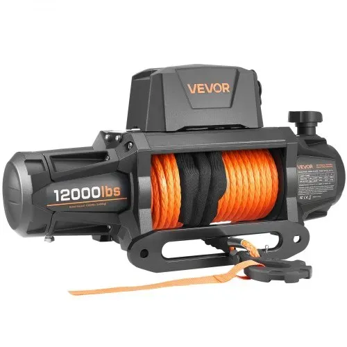 VEVOR Elektrische Seilwinde, 5400 kg, 12 V DC LKW-Winde mit Φ 9,5 mm x 28 m Synthetikseil, kabellose & kabelgebundene Fernbedienung, IP67 zum Abschleppen von Geländewagen, Jeeps, Anhängern & Booten – Bild 9
