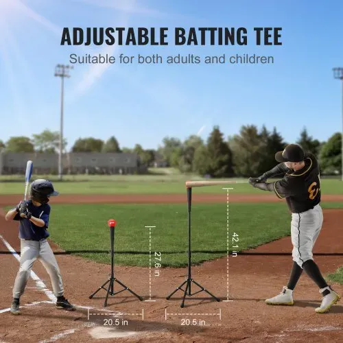 VEVOR 244 x 106 x 211 cm Baseball-Softball-Übungsnetz, tragbares Baseball-Trainingsnetz, Schlagen, Fangen, Pitchen, Backstop-Baseballausrüstung mit Bogenrahmen, Tragetasche, Schlagzone, Rotem Ball. – Bild 4