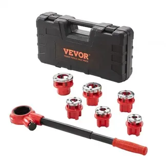VEVOR 6-tlg. Set Gewindeschneidkluppe Rohrgewindeschneidsatz Kluppe Gewindeschneider 0,64cm NPT – 1-0,64cm NPT im Koffer 9SICR-Schneidkopf Ideal für Baugewerbe Sanitärindustrie usw. VEVOR 6-tlg. Set Gewindeschneidkluppe Rohrgewindeschneidsatz Kluppe Gewindeschneider 0,64cm NPT – 1-0,64cm NPT im Koffer 9SICR-Schneidkopf Ideal für Baugewerbe Sanitärindustrie usw.