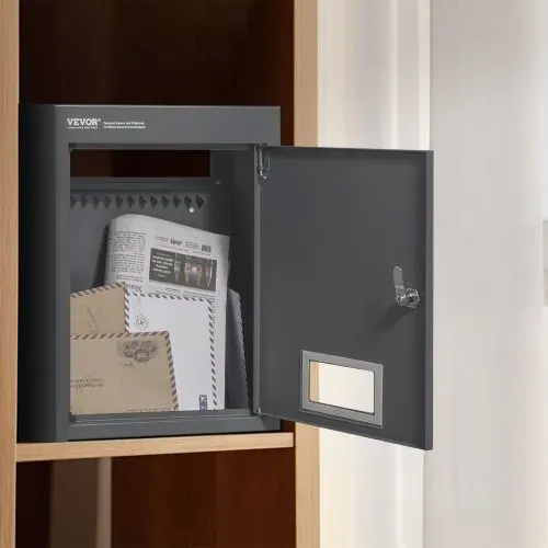 VEVOR Mauerdurchwurf Briefkasten Einbaubriefkasten 320x158x430mm dunkelgrau – Bild 7