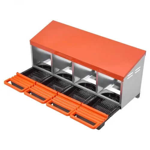 VEVOR Legenest 1060x525x475 mm, 4 Fächer, Hühnernest aus Metall mit schützenden Auffangschalen & Lüftungslöchern, Geflügelnester, Abrollnest, ideal für Hennen, Enten, Hühner & anderes Geflügel – Bild 9