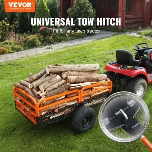 VEVOR Schwerlastbarer Rasentraktor Kippanhänger mit 680 kg Tragkraft, Anhängevorrichtung mit Kippbarer Ladefläche, Anhänger mit abklappbaren Seitenwänden, Oranger ATV UTV Kippanhänger Anhänger VEVOR Schwerlastbarer Rasentraktor Kippanhänger mit 680 kg Tragkraft, Anhängevorrichtung mit Kippbarer Ladefläche, Anhänger mit abklappbaren Seitenwänden, Oranger ATV UTV Kippanhänger Anhänger