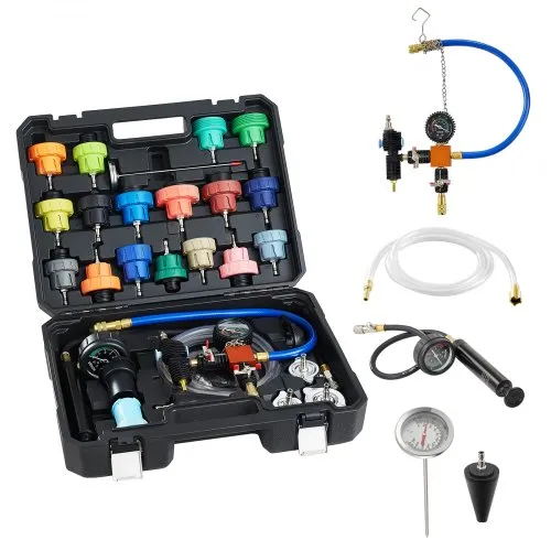 VEVOR Kühlmitteldruckprüfer-Set 47-tlg. Kühlwasser Befüllgerät mit 3 Metalladaptern, universelle Passform, Druckprüfwerkzeug für Kfz-Kühlsysteme, mit Druckpumpe und Aluminium-Kunststoff-Füller VEVOR Kühlmitteldruckprüfer-Set 47-tlg. Kühlwasser Befüllgerät mit 3 Metalladaptern, universelle Passform, Druckprüfwerkzeug für Kfz-Kühlsysteme, mit Druckpumpe und Aluminium-Kunststoff-Füller
