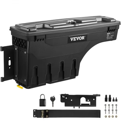 VEVOR LKW-Bett Staukasten, Abschließbarer Deckel, Wasserdichter ABS-Radkasten Werkzeugkasten 20 L mit Passwort-Vorhängeschloss, kompatibel mit Dodge Ram 1500 2019-2021, Fahrerseite, Schwarz VEVOR LKW-Bett Staukasten, Abschließbarer Deckel, Wasserdichter ABS-Radkasten Werkzeugkasten 20 L mit Passwort-Vorhängeschloss, kompatibel mit Dodge Ram 1500 2019-2021, Fahrerseite, Schwarz