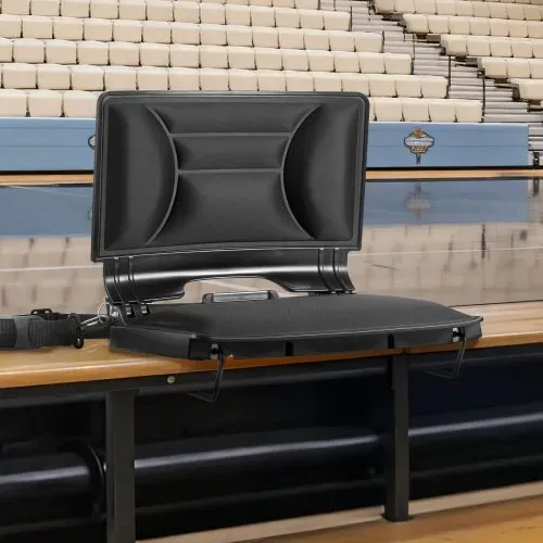 VEVOR Stadionsitz klappbarer Tribünenstuhl mit Rückenlehne, gepolsterter Tribünensitz mit Schultergurt, Stadionstuhl Bodenstuhl (424,18 mm breit) aus Lycra-Material für Tribünen Schwarz 1 Stk. – Bild 7