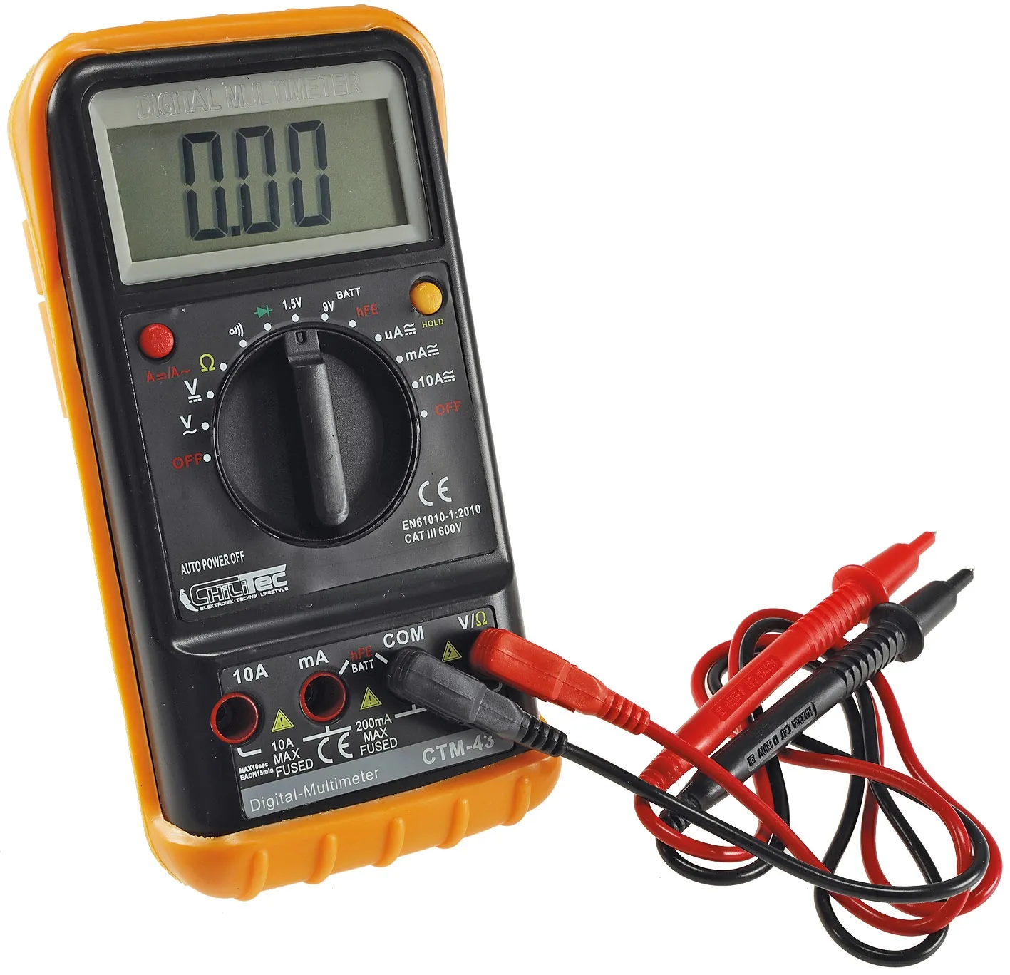 Digital-Multimeter „CTM-43 big“ Volt, Amp., Ohm, autom. Messbereichswahl Digital-Multimeter „CTM-43 big“ Volt, Amp., Ohm, autom. Messbereichswahl
