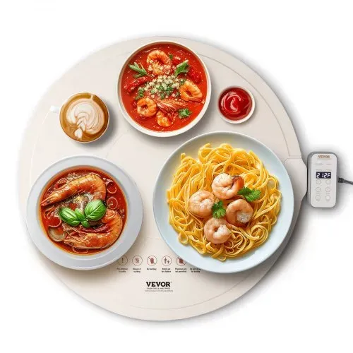 VEVOR elektrisches Warmhaltetablett Speisenwärmmatte für Buffet, tragbarer Speisenwärmer mit 4 einstellbaren Temperatureinstellungen, φ600 mm x 14,5 mm, Perfekt für Partys, Catering, zu Hause VEVOR elektrisches Warmhaltetablett Speisenwärmmatte für Buffet, tragbarer Speisenwärmer mit 4 einstellbaren Temperatureinstellungen, φ600 mm x 14,5 mm, Perfekt für Partys, Catering, zu Hause
