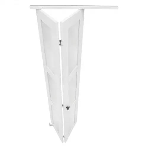 VEVOR Falttür Klapptür Komplettset 762 mm (Zwei 381 mm) x 2032 mm Milchglas, für Schränke & Schlafzimmer, Zweiflügelige Faltschiebetür mit Metallbeschlägen & Verbundrahmen, Stilvoll & Platzsparend, Weiß – Bild 10