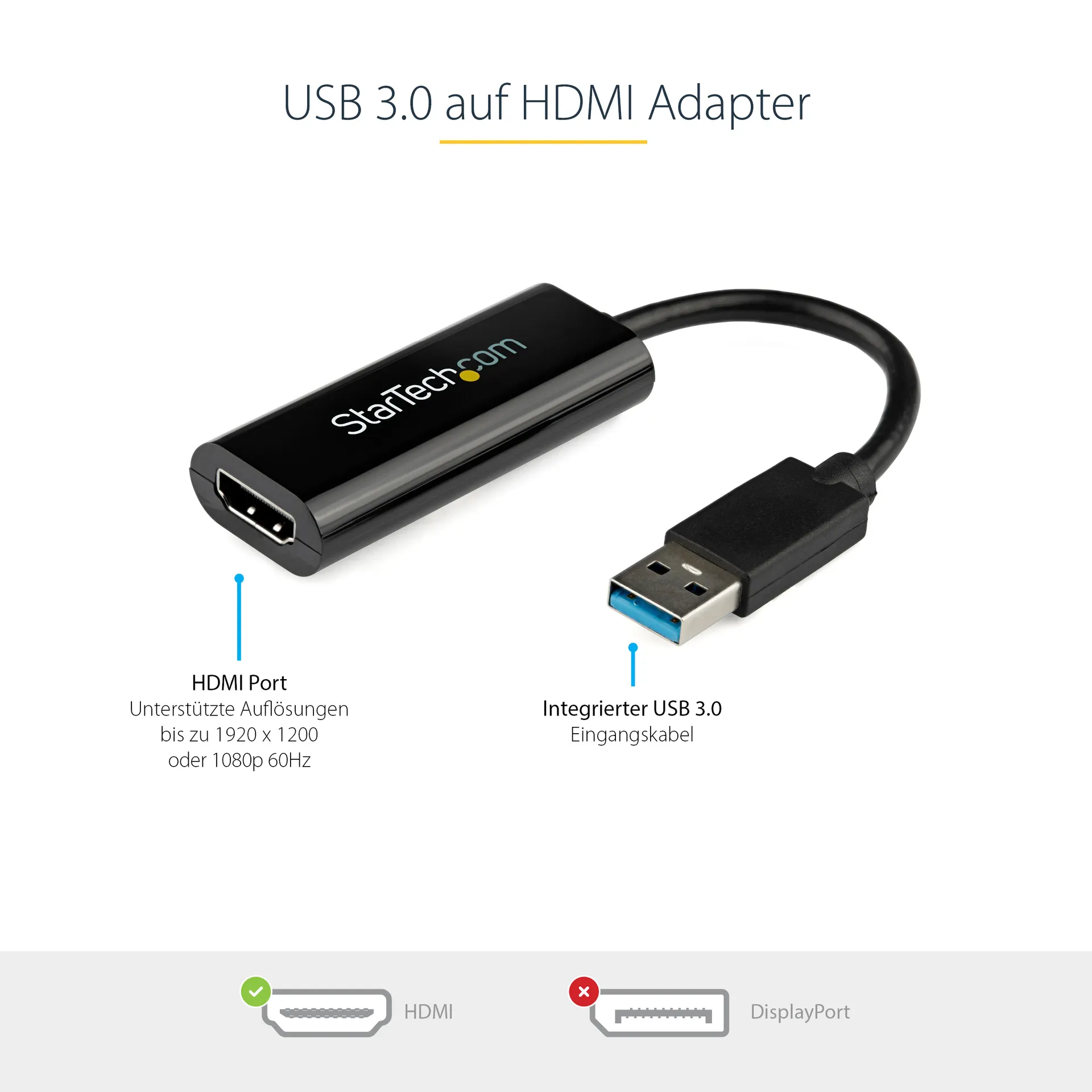 StarTech.com USB 3.0 zu HDMI Adapter, USB auf HDMI Monitor-Konverter für Windows, 1080P (keine Unterstützung für macOS/ChromeOS/Linux) - TAA – Bild 5