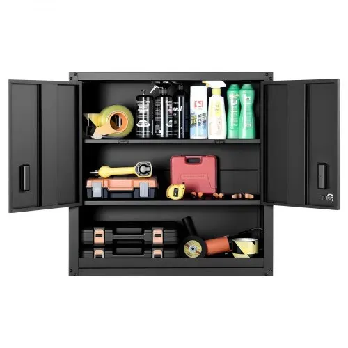 VEVOR Hängeschrank Werkstatt, 762 x 305 x 762 mm, Werkzeugschrank aus Stahl mit abschließbaren Türen & verstellbarem Regal, Wandhängeschrank für Garage, Keller, Küche, Lager, schwarz – Bild 8