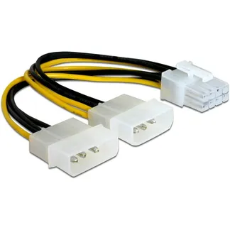 Stromkabel PCI Express 8 Pin > 2x 5,25″ Stecker 4 Pin Stromkabel PCI Express 8 Pin > 2x 5,25″ Stecker 4 Pin