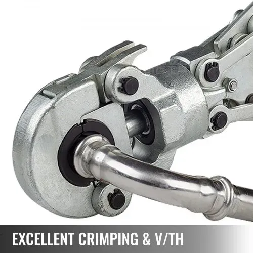 VEVOR Presszange 12-28 mm Typ V, Crimpzange Presszange 6 T Presskraft, Rohrpresszange 16-32 mm Typ TH, Hydraulische Presszange mit Gummigriff, 360°-Schwenkkopf, für PEX-Rohre, PB-Rohre, Kupferrohre – Bild 2