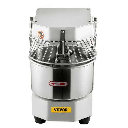 VEVOR Teigknetmaschine Küchenmaschine, 8 L Edelstahl Teigmixer, 450 W, einstellbar (130/233/414 U/min), inkl. Edelstahlschüssel, Sicherheitsschild, Timer, ideal für Bäckereien, Restaurants, Pizzeria – Bild 9