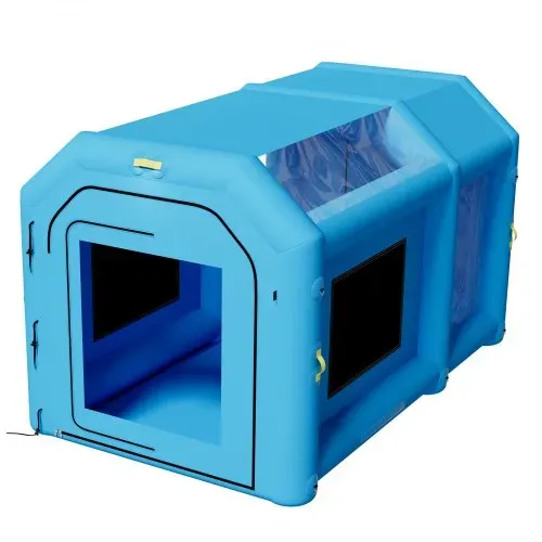 VEVOR Aufblasbare Lackierkabine 4x2,5x2,5 m Spritzkabine Lackierzelt Blau, mit 750-W-Gebläse Aktivkohlefiltration Transparentem PVC-Fenster für Fahrräder Motorräder & Kleine Möbelstücke Tragbar – Bild 9