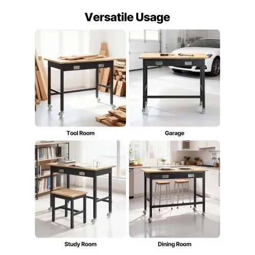 VEVOR Werkbank 1220x610 mm, Werktisch 680 kg, Garagentisch mit Schubladen & Rollen, Werkstatttisch, Werkzeugtisch, Werkstatteinrichtung, Multifunktionstisch für Garage, Werkstatt, Büro & Zuhause – Bild 5