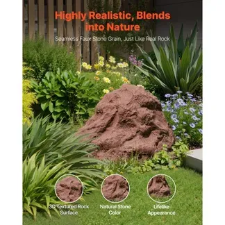 VEVOR Abdeckfelsen, Kunststein Abdeckung für den Außenbereich, Gartenfelsen, realistische Steinoptik, Kunstfelsen aus Polyresin für Landschaftsgestaltung, Gartendeko, Trafohaus, Braun, Gr. S VEVOR Abdeckfelsen, Kunststein Abdeckung für den Außenbereich, Gartenfelsen, realistische Steinoptik, Kunstfelsen aus Polyresin für Landschaftsgestaltung, Gartendeko, Trafohaus, Braun, Gr. S