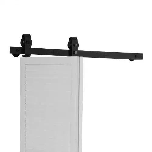 VEVOR Schiebetürsystem für faltbare Schiebetür, Schiebetürbeschlag 91,4 cm Laufschiene, geeignet für zwei 40,6 cm große Schrank-, Speisekammer- & Wäschetüren (nicht im Lieferumfang enthalten) – Bild 8