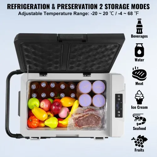 VEVOR tragbarer Autokühlschrank, 12 V Auto Kühlbox, 60 L Einzelzonen-Tragbarer Gefrierschrank Rollbar, einstellbar -20 bis 20 ℃, Kompressorkühler für Zuhause, Outdoor, Camping, Wohnmobil, Auto – Bild 2