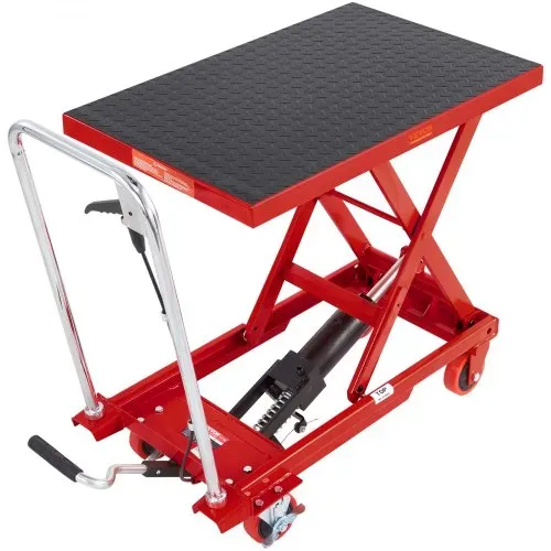 VEVOR Scherenhubtisch hydraulisch 230 kg Tragfähigkeit Hubtischwagen 220–720 mm Hubbereich Hubtisch Werkstatt 700 x 450 mm Plattform Scherenhubwagen Einzelschere Rot Fabriken Lagerhäuser Supermärk – Bild 10