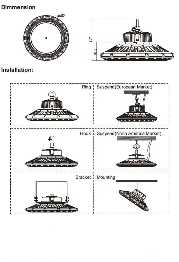 Synergy 21 LED Spot Pendelleuchte UFO 150W für Industrie/Lag – Bild 3