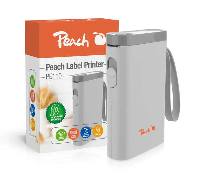 Peach PE110 Etikettendrucker Thermodirekt 203 x 203 DPI 60 mm/sek Kabellos Bluetooth – Bild 2