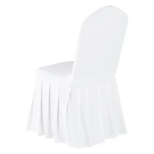 VEVOR Stuhlhussen Stuhlbezug mit flacher Vorderseite 30 Stk. waschbarer Stuhlüberzug aus Polyester-Spandex für Hochzeitsfeiern Esszimmerbankette, passend für Stühle (51 x 45 x 95 cm) Weiß – Bild 10