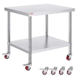 VEVOR Arbeitstisch 91 x 76 x 82 cm Edelstahl Catering Arbeitstisch etwa 160 kg für Belastbarkeit Lebensmittel Zubereitungstisch Gewerbliche Arbeitstisch für Küche Bar Restaurantar 4 verstellbare Füße VEVOR Arbeitstisch 91 x 76 x 82 cm Edelstahl Catering Arbeitstisch etwa 160 kg für Belastbarkeit Lebensmittel Zubereitungstisch Gewerbliche Arbeitstisch für Küche Bar Restaurantar 4 verstellbare Füße