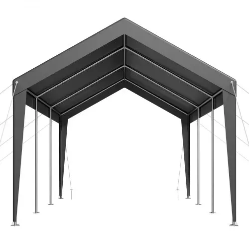 VEVOR Carport, 3,05x6,09x2,87 m Autoüberdachung, tragbare Zeltgarage, verzinkter Autounterstand, Garagenzelt UV-beständig, Ganzjahresschutz, Lagerschuppen, Ideal für Auto, Boot, Motorrad – Bild 9