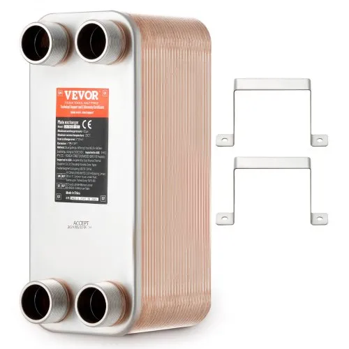 VEVOR 50 Plattenwärmetauscher 4×1-1/4Zoll MNPT-Anschlüsse 316L Edelstahl VEVOR 50 Plattenwärmetauscher 4×1-1/4Zoll MNPT-Anschlüsse 316L Edelstahl