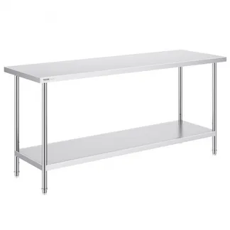 VEVOR Zubereitungstisch aus Edelstahl, robuster Metall-Arbeitstisch mit 3 einstellbaren Höhenstufen, gewerbliche Arbeitsstation für Küche, Garage, Restaurant, Hinterhof 610 x 1829 x 864 mm VEVOR Zubereitungstisch aus Edelstahl, robuster Metall-Arbeitstisch mit 3 einstellbaren Höhenstufen, gewerbliche Arbeitsstation für Küche, Garage, Restaurant, Hinterhof 610 x 1829 x 864 mm