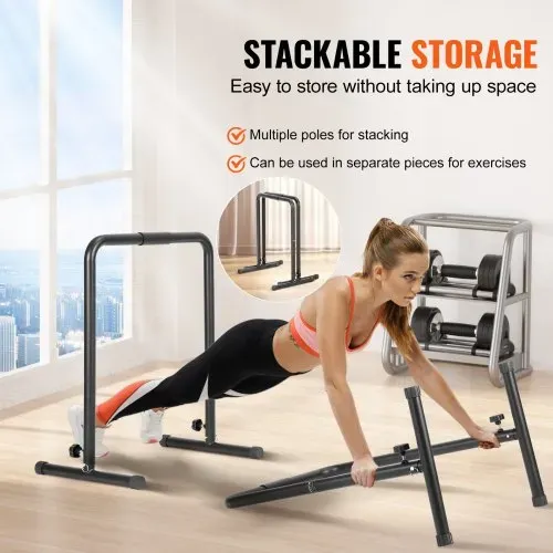 VEVOR Dip-Stangen Dip-Ständer-Station mit Einstellbarer Höhe, 200 kg Fitness-Workout-Dip-Stangen-Station, Stabilisator, Parallette-Liegestützständer, Parallelbarren Krafttraining im Heim-Fitnessstudio – Bild 3