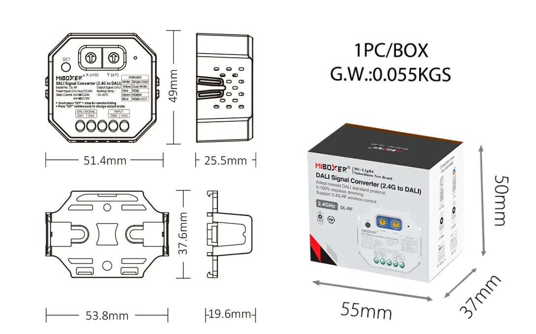 MiBoxer DL-RF DALI Signalwandler WiFi + 2,4GHz zu DALI – Bild 5