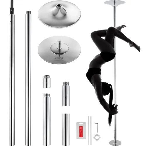 VEVOR Professionelle Tanzstange, Pole Dance Tanzstange Profi ca. 216,3-270 cm Höhenverstellbare Abnehmbare Fitnessstange Spinning Fitness Silber, Statische Tanzstange Fitnessstudios VEVOR Professionelle Tanzstange, Pole Dance Tanzstange Profi ca. 216,3-270 cm Höhenverstellbare Abnehmbare Fitnessstange Spinning Fitness Silber, Statische Tanzstange Fitnessstudios