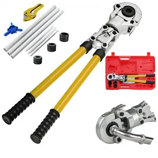 VEVOR Presszange TH 16, TH 20, TH 26, TH 32, Crimpzange Presszange Ø 16-32 m, Rohrpresszange Gelb, Stahl Quetschzange mit Ergonomischem und Rutschfestem Griff, Rohrcrimpzange 530-750 mm Ausziehbar VEVOR Presszange TH 16, TH 20, TH 26, TH 32, Crimpzange Presszange Ø 16-32 m, Rohrpresszange Gelb, Stahl Quetschzange mit Ergonomischem und Rutschfestem Griff, Rohrcrimpzange 530-750 mm Ausziehbar