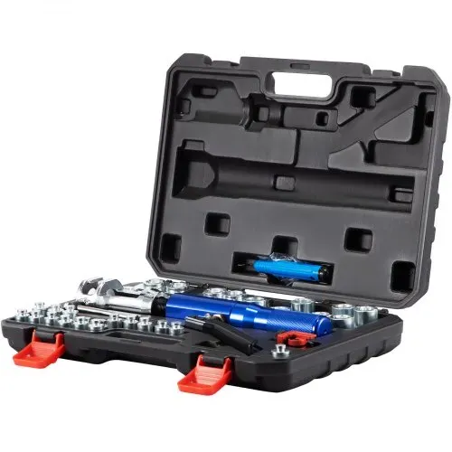 VEVOR 72485-PRC Hydraulisches Bremsleitung Bördelgerät 30-teilig Bördelwerkzeug Hydraulic flaring tool mit 45° Bördelkegel / 16 Matrizen & Adaptern für 3/16"-1/2" Kupferrohr – Bild 8