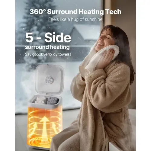VEVOR Handtuchwärmer Eimer Wärmegerät 20 L mit LED-Anzeige & Einstellung (Timer & Temperatur) & Sicherheitsschloss & 4 Haken, Towel Warmer für Spa Zuhause Badezimmer Waschküche Weiß – Bild 2