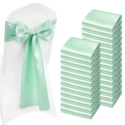 VEVOR Satin-Stuhlschärpen mit Schleifen (275×17 cm) 100 x Stuhlbänder zum Binden, Stuhlbänder für Hochzeiten Partys Bankett Dekorationen Veranstaltungen Bankettstuhlbezüge, Stuhlschleifen Grün VEVOR Satin-Stuhlschärpen mit Schleifen (275×17 cm) 100 x Stuhlbänder zum Binden, Stuhlbänder für Hochzeiten Partys Bankett Dekorationen Veranstaltungen Bankettstuhlbezüge, Stuhlschleifen Grün