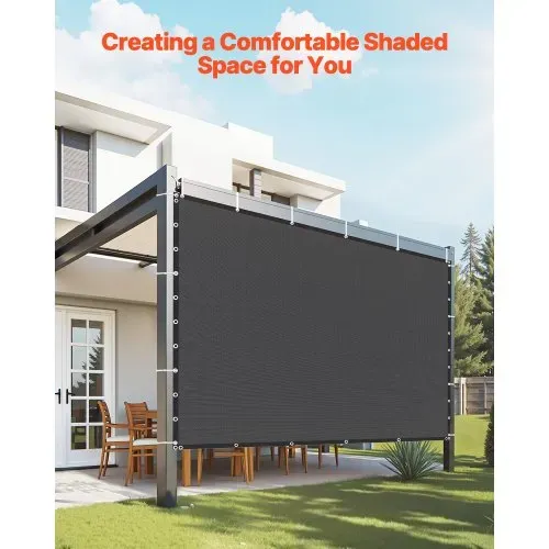 VEVOR 90 % Sonnenschutztuch Sichtschutz Schattenabdeckung (305 x 305 cm) für Pergola mit Edelstahlösen, Sonnensegeltuch mit 140 g/m² HDPE-Material, für Outdoor Terrasse Garten Hinterhof (Schwarz) VEVOR 90 % Sonnenschutztuch Sichtschutz Schattenabdeckung (305 x 305 cm) für Pergola mit Edelstahlösen, Sonnensegeltuch mit 140 g/m² HDPE-Material, für Outdoor Terrasse Garten Hinterhof (Schwarz)