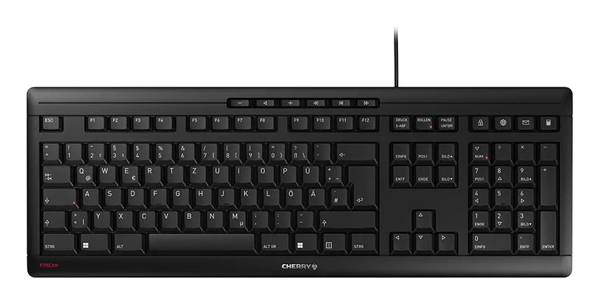 CHERRY STREAM KEYBOARD Kabelgebundene Tastatur, Schwarz, USB (QWERTZ – DE) CHERRY STREAM KEYBOARD Kabelgebundene Tastatur, Schwarz, USB (QWERTZ – DE)