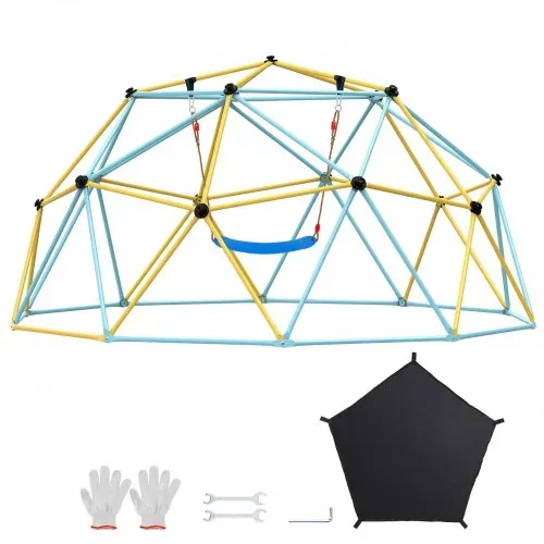 VEVOR Kletterkuppel 3,04 m geometrisches Klettergerüst mit Hängematte & Schaukel, für Kinder von 3 bis 10 Jahren, Klettergerüst 340 kg Tragfähigkeit, mit Klettergriff, Spielgerät für den Garten – Bild 8