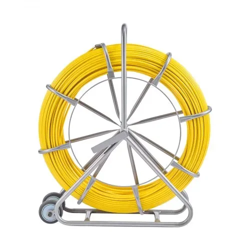 VEVOR Einziehband, 200 m, 5/16 Zoll, Duct Rodder Einziehband-Drahtzieher, Kabelführungsstange mit Rollenständer aus Stahl, 3 Zugköpfe, Angelwerkzeug für Wände & elektrische Leitungen, nicht leitfähig – Bild 8