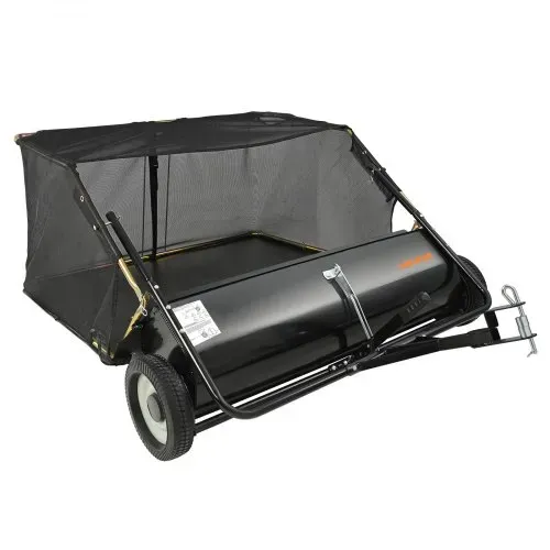 VEVOR Rasenkehrmaschine mit 111,8 cm Kehrbreite, Rasenkehrer für Aufsitzmäher, 0,7 m³ großer Laub- & Grassammler, Laubkehrmaschine mit einstellbarer Kehrhöhe für Hof, Rasen, Bauernhof – Bild 9